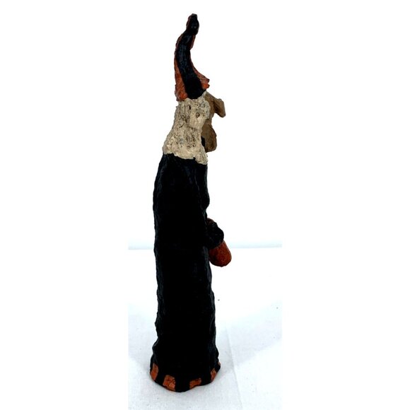 Primitive Folk Art Kitchen Witch Wart on Nose Composite Hand Crafted 9.75" - Picture 4 of 7